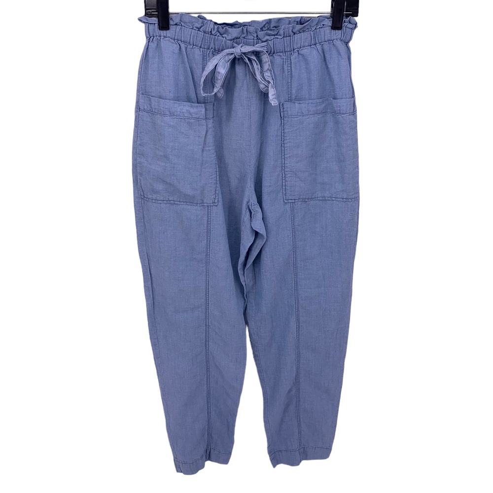 La Vie Rebecca Taylor Indigo Slub High-Rise Jogger Pants Womens Size S